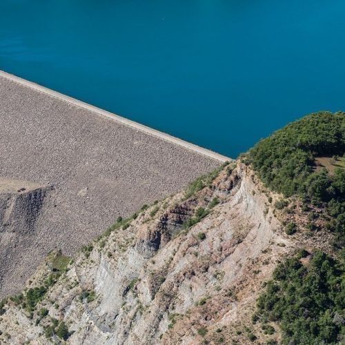 France, Alpes de Haute Provence, Ubaye Serre Poncon, Barrage de Serre Poncon (vue aerienne)